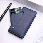 Custom Leather I Phone Case With Card Holders Flip Wallet Stand Leather Phone