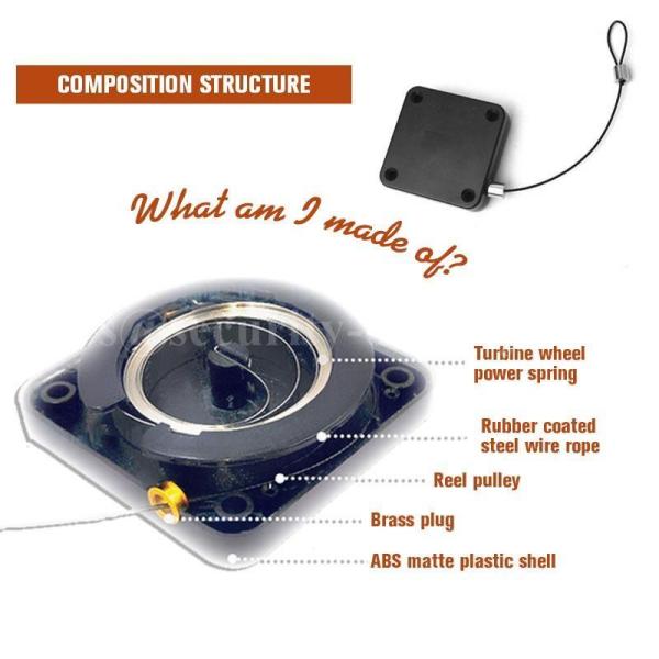 Security Tether Automatic Retractable Punch Free Sensor Door Closer