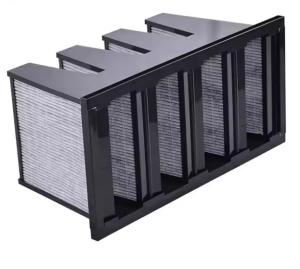 Wholesale Compact Air Filters For HVAC Systems , Carbon Fiberglass Filter V Bank Hepa Filters from china suppliers