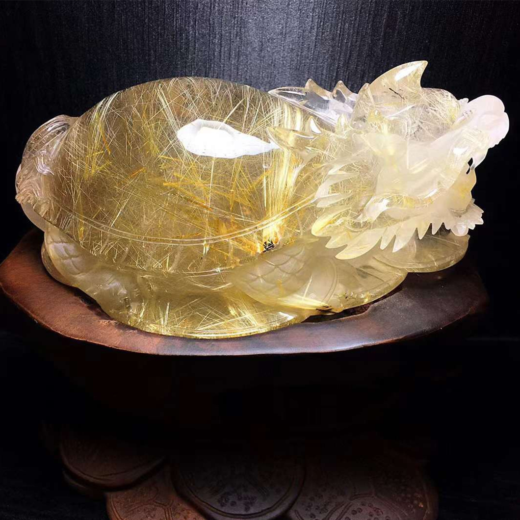Natural Hair Crystal Titanium Crystal Flower Ornamental Stone Landscape Stone Crystal Raw Stone Shunfa Naked Stone Hair Crystal Flower Titanium