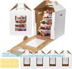 Tall Cake Boxes 4 Pack 12x12x14 Cake Boxes For Tier Cakes 12 Inch - Disposable