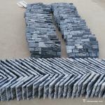Black Wooden Vein Cultured Marble Stone Ledge Panel For Wall Decoration