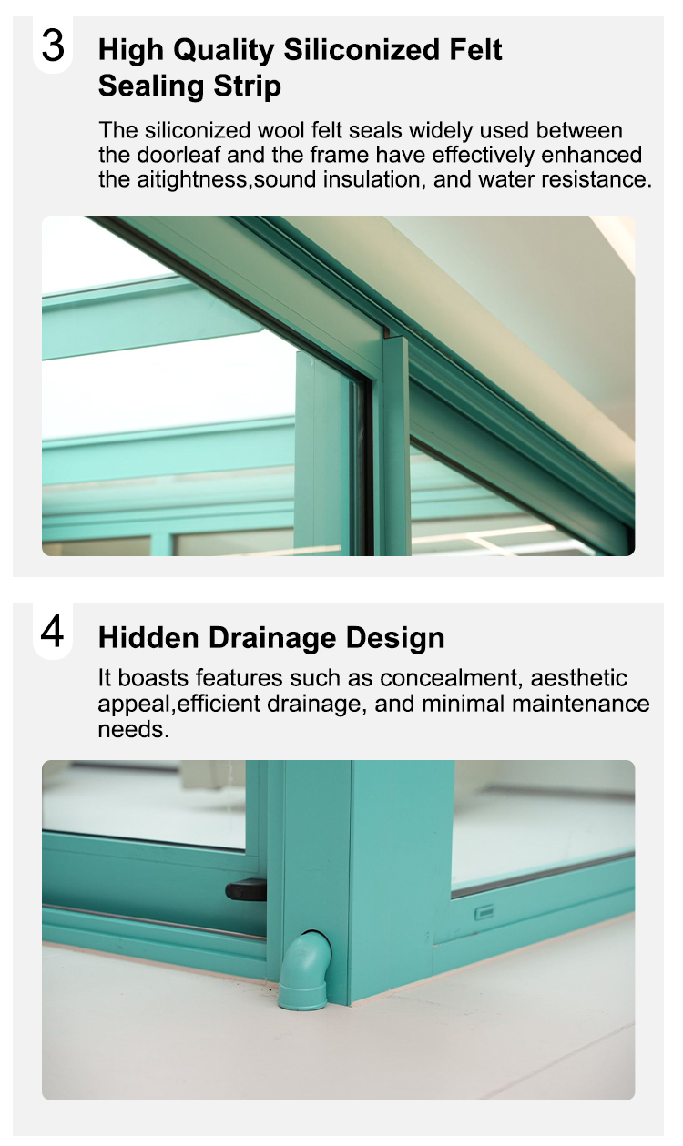 Interior Modern Sliding Door Stable Structure Easy Operation Windproof Waterproof Thermal Insulation Aluminum Material Long