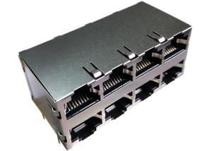 Wholesale C850-2G4R-54 Stacked RJ45 2x4 Conn Magjack 8Port 1000 Base-T Shielded EMI Finger from china suppliers
