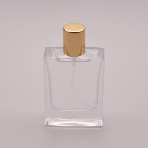 Wholesale 50ml Flat Glass Perfume Bottle With Small Gold Cap from china suppliers