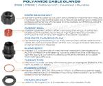 Nylon IP68 Submersible Cable Glands, Plastic Adjustable Cord Grips Waterproof
