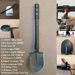 Professional China Tri-Fold Shovel (408C) Black Matte surface most durable and