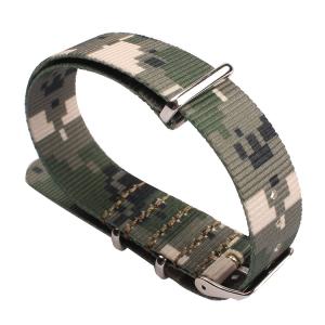 Wholesale Three Loops Watch Strap , One Buckle Nylon Strap 20mm Camouflage Color from china suppliers