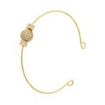Adjustable 18k Gold Bangle Kids Round Ball Zircon Rhinestone Bangle Bracelet