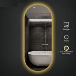 Polished Silver Tempered Glass Bathroom Mirror , Safety LED Bathroom Mirror