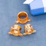 Cute Cat Style Piercing Tunnel Plug Earrings Rose Gold Plated 5mm