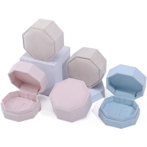 7.5*7.5cm Velvet Jewelry Box for Custom Logo Necklace and Ring Set Display