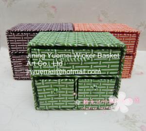 Wholesale rattan basket rattan furniture bookshelf drawer rattan storage holder rack layer from china suppliers