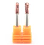 PCD 2 4 Single Flute Solid CNC Carbide Ball Nose End Mill HRC45-65