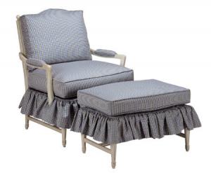 Wholesale Cushion Fabric Sofa Skirt Upholstered Chair With Ottoman , Modern Chair And Ottoman from china suppliers