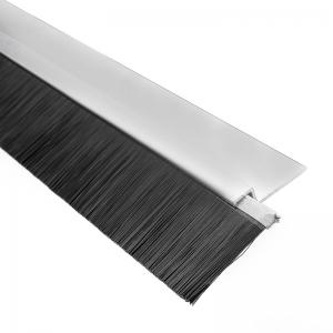 China H Shape Aluminum Alloy Base Door Bottom Brush Strip Nylon Brush Weather Stripping on sale