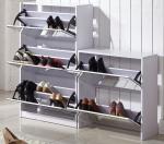 For European large shoes mirrored wooden shoe cabinet QH01901