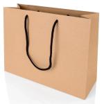 Reusable Matte Varnishing Kraft Shopping Bags With Fabric Handle