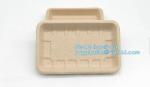 Biodegradable & Compostable 8 inchSquare sugarcane trays,sugarcane pulp