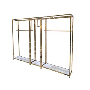 Wholesale Gold Retail Store Metal Display Fixture Cloth Shop Display Stands Racks Steel from china suppliers