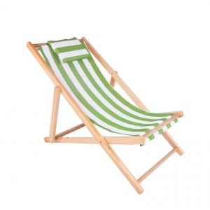 China Outdoor Deck Bamboo Chair Relaxing Chair Garden Chair Backrest Adjustable in 4 Positions Canvas Seating Area on sale