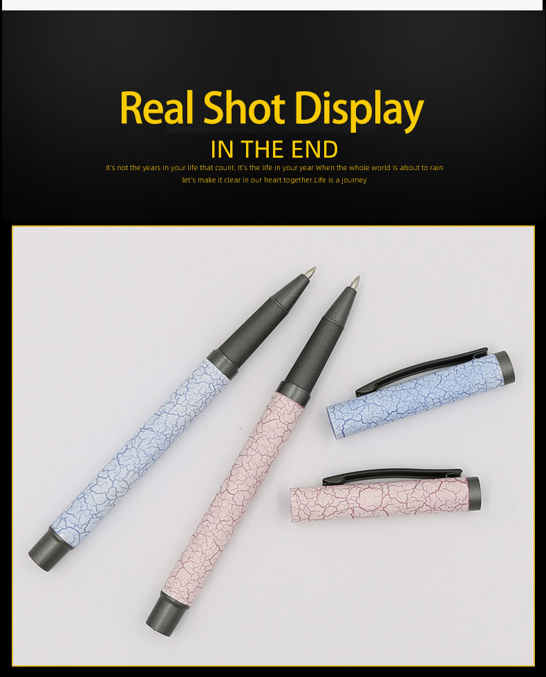 Aluminum Roller Ball Pen Specialty Paper Surface Roller Pen Insertable Cap Pen
