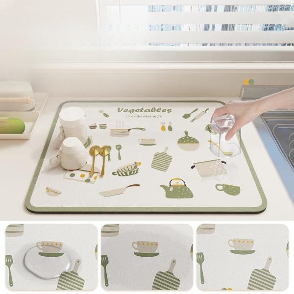Easy Clean Heat-Resistant Dish Drying Mats Sustainable Solution for Kitchen