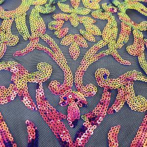 Environmental Low Price China Manufacturer Stretch Knitted Cheap Sequin Fabric