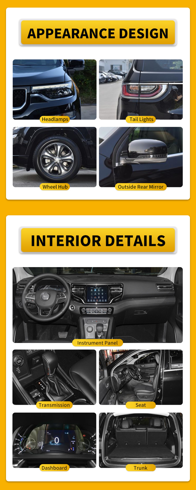 2023 High Speed Energy Vehicles Electric Car Adult Car Ternary Lithium Electricity Second Hand Cars for JEEP Commander