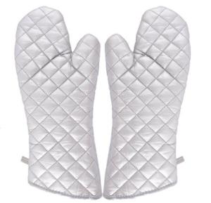 Wholesale Silver Plated Cotton Heatproof Oven Gloves Soft Thickened Plain Design from china suppliers
