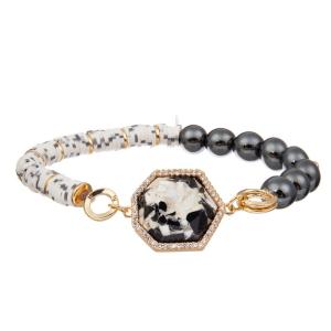 Wholesale Black Turquoise Handmade Beaded Bracelet Elastic Customized For Women from china suppliers