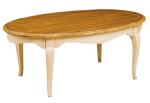 Oak Wood Hand Carved Flower Gilding Hotel Coffee Table / Modern End Tables