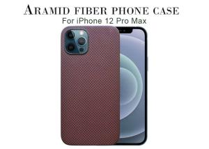 Wholesale Full Protective Red Plain Weave iPhone 12 Aramid Phone Case Carbon Case from china suppliers