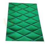 1mm Embossed Stainless Steel Sheet Jade Green PVD Coating Small Rhombus Shape