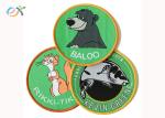 Cute Cartoon Style Custom Woven Patches Merrow Border With Paper Coated