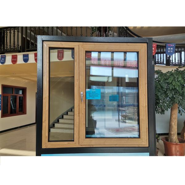 Customized Anthracite Sash Tilt And Turn UPVC Window Tempered Double Glass