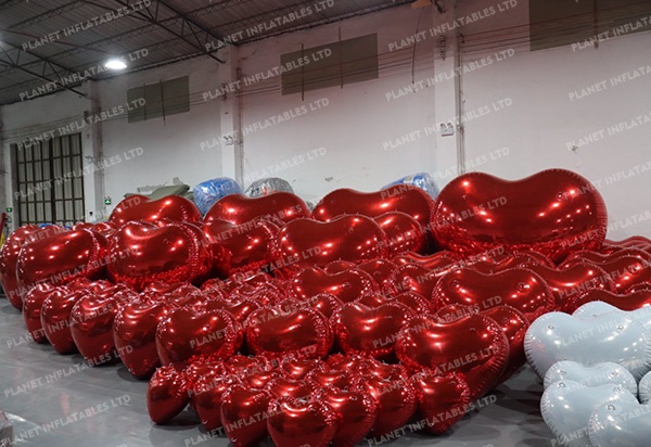 Double Layer Reflective PVC Mirror Heart Balloon for Event Decoration