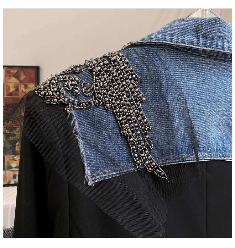 Winter Waterproof Mesh Jacket Denim Detachable Half Ladies Sheath Top Blazers Jackets Women
