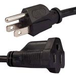 American standard 3pin black 18AWG extension power cord 0.5m-10m copper power