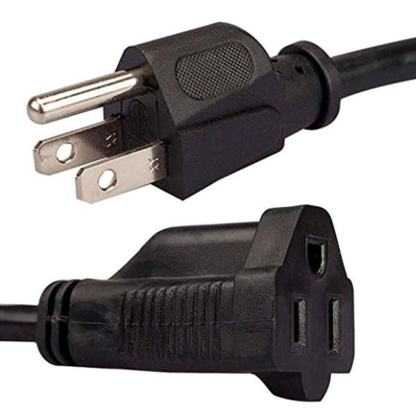 American standard 3pin black 18AWG extension power cord 0.5m-10m copper power