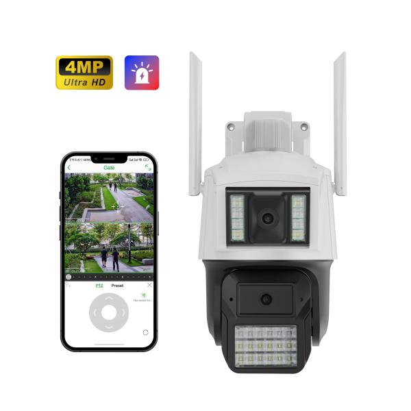 Outdoor Dual Lens AI Wireless Ip Dome Camera HD Cctv Wifi Dual Light Camera