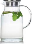 Karafu Glass Pitcher with Lid, 68Oz Heat Resistant Water Jug for Hot/Cold Water,