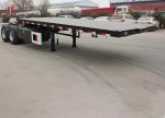 Two Tandem Container Flatbed Semi Truck Trailer With Jost Kingpin And Fuwa / BPW