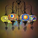 Colorful pendant lamp with handmade glass lampshade southeast antique turkish