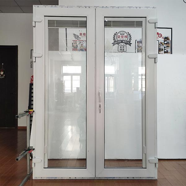 Modern Style Zinc Alloy Hardware UPVC PVC Tempered Glass Hinged Door for