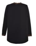 Simple Design Daily Wear Ladies Fashion Blouses In Black Color With Leopard