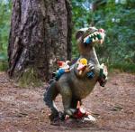 Outdoor Garden Art Deco Dinosaur and Elf Statue Garden Decoration
