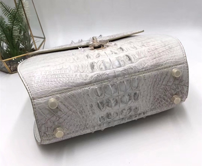 Authentic Crocodile Skin Lady Saddle Purse Genuine Alligator Leather Female Small Handbag Women Crossbody Shoulder Bag