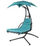 Customized Color Hanging Chaise Lounger Chair with Canopy and 260KGS Weight