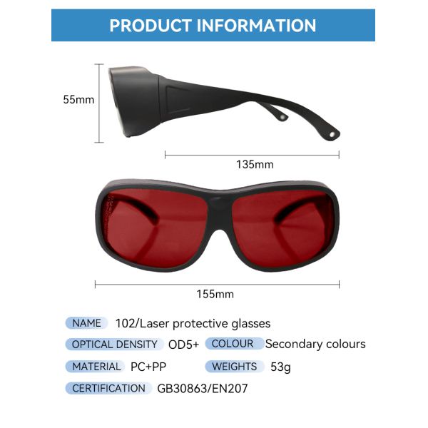 Anti Glare Laser Protection Glasses Laser Goggles Laser Safety Goggles for Laser Cutting Engraving Laboratory Use